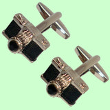 Bassin and Brown Camera Cufflinks -Silver and Black
