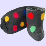 Bassin and Brown Multi Colour Spotted Cotton Socks - Grey Base