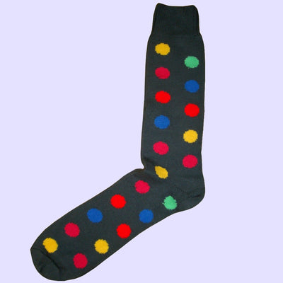Bassin and Brown Multi Colour Spotted Cotton Socks - Grey Base