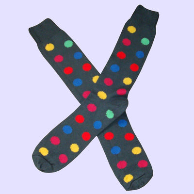 Bassin and Brown Multi Colour Spotted Cotton Socks - Grey Base