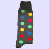 Bassin and Brown Multi Colour Spotted Cotton Socks - Grey Base