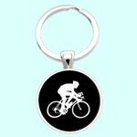 Bassin and Brown Black and White Cyclist Keyring