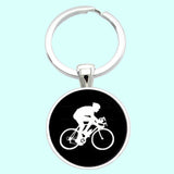 Bassin and Brown  Black and White Cyclist Keyring