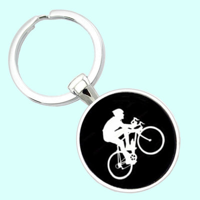 Bassin and Brown  Black and White Cyclist Keyring