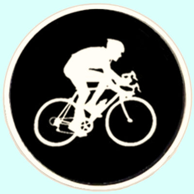 Bassin and Brown  Black and White Cyclist Keyring