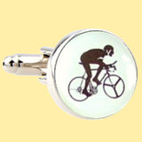 Bassin and Brown Cyclist Cufflinks - White and Black