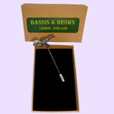 Bassin and Brown Dinosaur Jacket Lapel Pin - Antique Silver