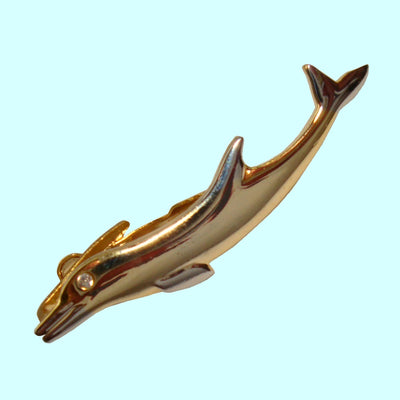 Bassin and Brown Dolphin - Gold Tie Bar