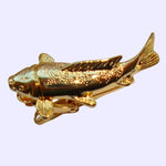 Bassin and Brown Golden Fish Tie Bar - Gold