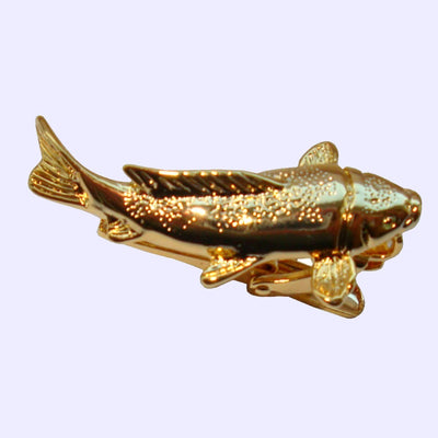 Bassin and Brown Golden Fish Tie Bar - Gold
