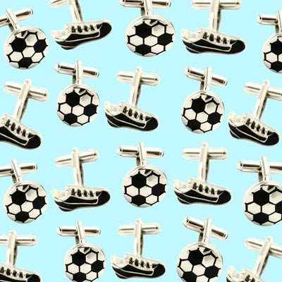 Bassin and Brown Football Cufflinks - Silver/Black