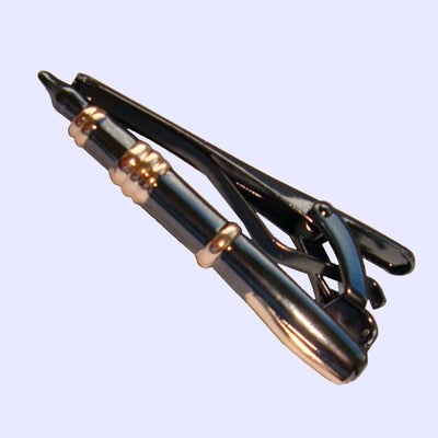 Bassin and Brown Fountain Pen Tie Bar - Black and Gold