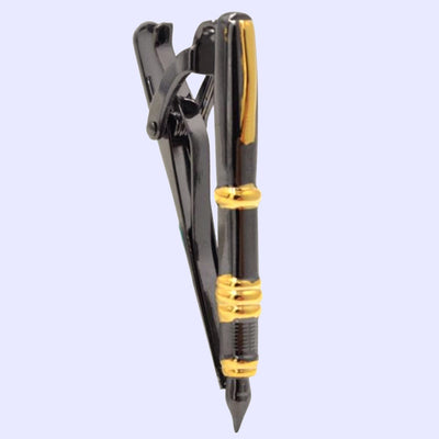 Bassin and Brown Fountain Pen Tie Bar - Black and Gold