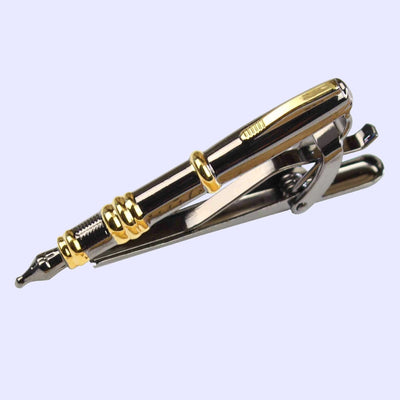 Bassin and Brown Fountain Pen Tie Bar - Black and Gold