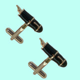Bassin and Brown - Fountain Pen Cufflinks - Silver and Black