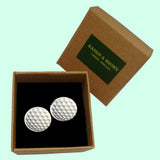Bassin and Brown Golf Ball Round Cufflinks