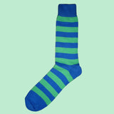 Bassin and Brown Green/Blue Hooped Stripe Cotton Socks
