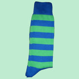 Bassin and Brown Green/Blue Hooped Stripe Cotton Socks
