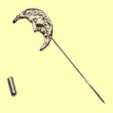 Bassin and Brown Silver Crescent Moon Lapel Pin