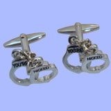 Bassin and Brown Handcuff Cufflinks - Silver