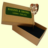 Bassin and Brown Mask Happy Jacket Lapel Pin - Gold