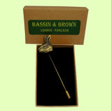 Bassin and Brown Hare Antique Bronze Jacket Lapel Pin