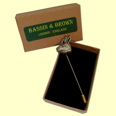 Bassin and Brown Gold Hare Lapel Pin