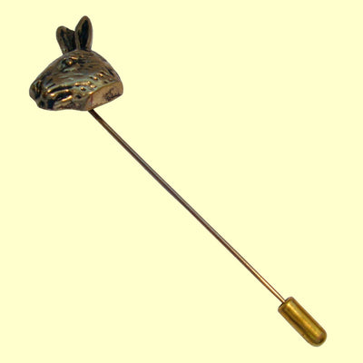 Bassin and Brown Gold Hare Lapel Pin