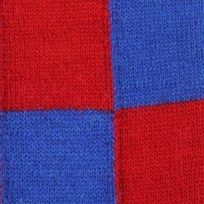 Bassin and Brown Wine and Royal Blue Harlequin Check Wool Socks