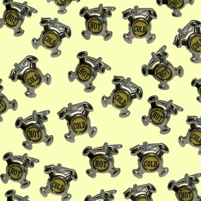 Bassin and Brown Hot And Cold Tap Cufflinks - Silver and White