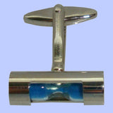 Bassin and Brown Hourglass Silver/Blue Cufflinks