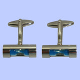 Bassin and Brown Hourglass Silver/Blue Cufflinks