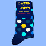 Bassin and Brown Spotted Multi Coloured Socks - Navy, Blue, Yellow, White and Royal