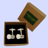 Bassin and Brown Light Bulb Cufflinks - Silver and White