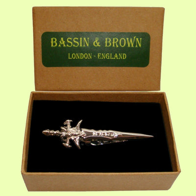 Bassin and Brown Silver Decorative Sword Tie Bar