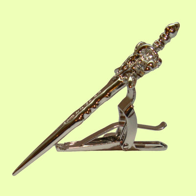 Bassin and Brown Silver Decorative Sword Tie Bar