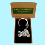 Bassin and Brown Silver Motorbike Keyring