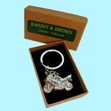 Bassin and Brown Silver Motorbike Keyring