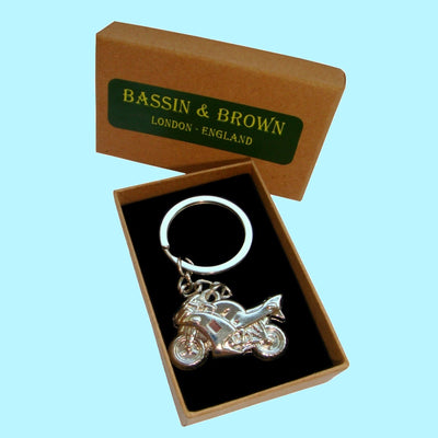 Bassin and Brown Silver Motorbike Keyring