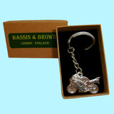 Bassin and Brown Silver Motorbike Keyring
