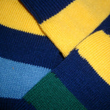 Bassin and Brown Navy Multi Stripe Cotton Socks