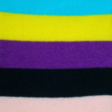Bassin and Brown Multi Coloured Striped Socks - Green,Navy,Purple,Yellow,Lilac and Light Blue