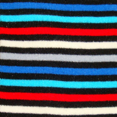 Bassin and Brown Multi Thin Stripe Socks Turquoise/Blue/White/Grey/Red