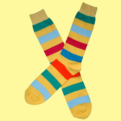 Bassin and Brown Yellow Multi Stripe Cotton Socks