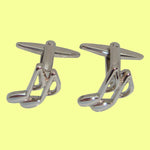 Bassin and Brown Musical Note Cufflinks - Silver