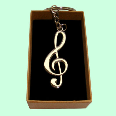 Bassin and Brown Silver Musical Note Keyring