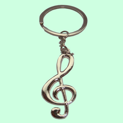 Bassin and Brown Silver Musical Note Keyring