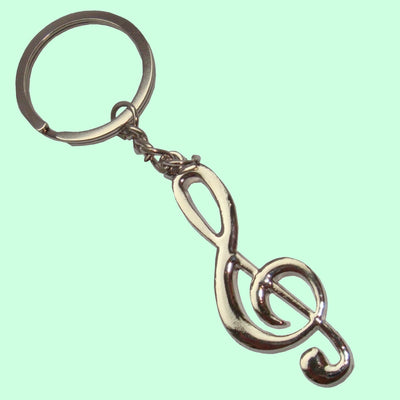 Bassin and Brown Silver Musical Note Keyring
