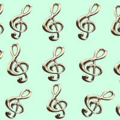 Bassin and Brown Silver Musical Note Keyring