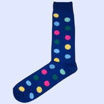 Bassin and Brown Multi Colour Spotted Cotton Socks - Navy Base